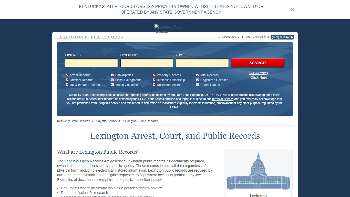 Lexington Arrest and Public Records | Kentucky.StateRecords.org